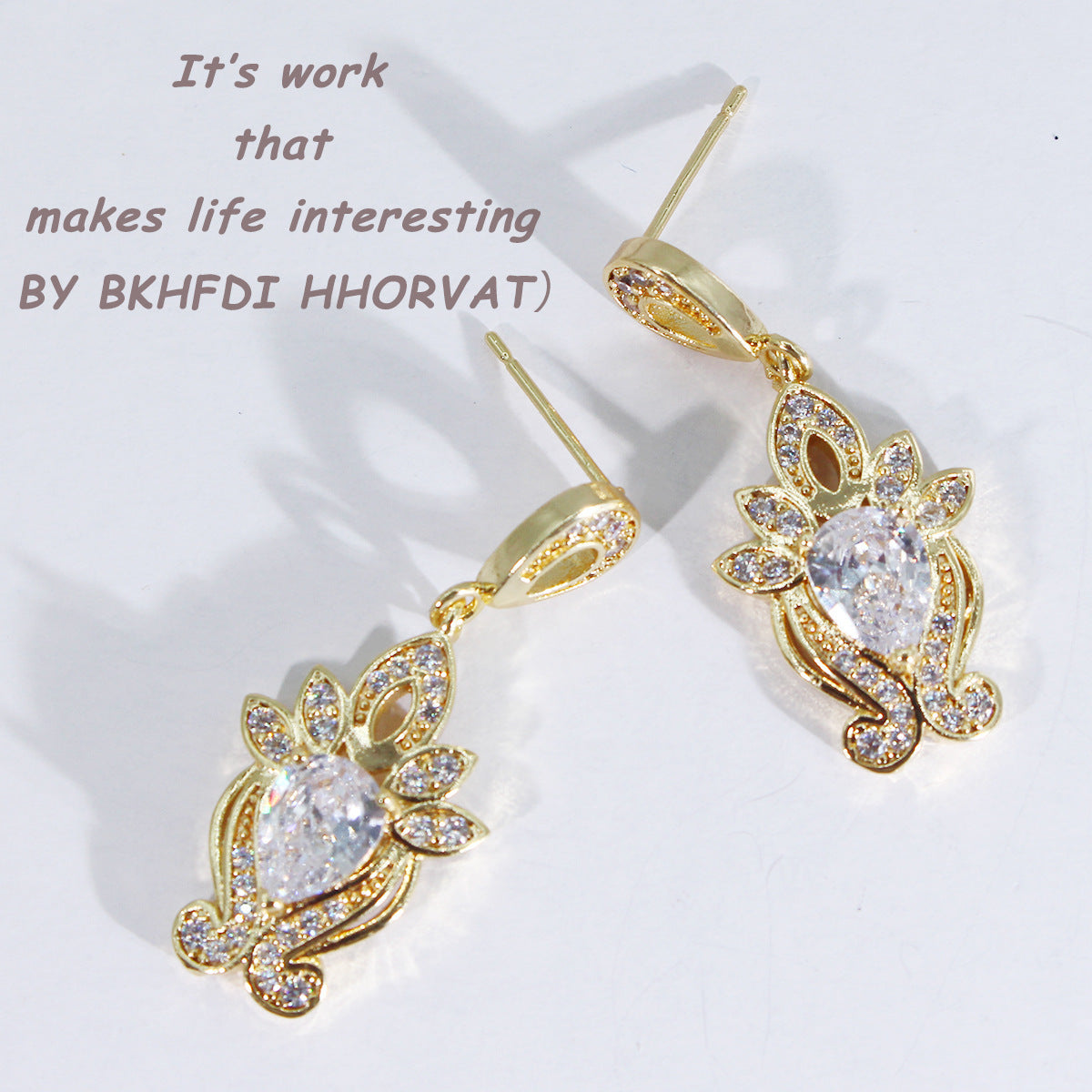 Women's Gold Petal Love Designer Earrings