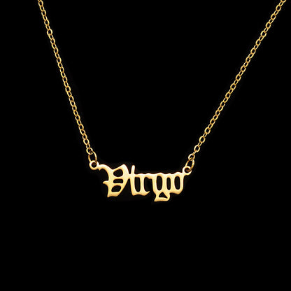 Collar de acero de titanio de las 12 constelaciones para mujer 