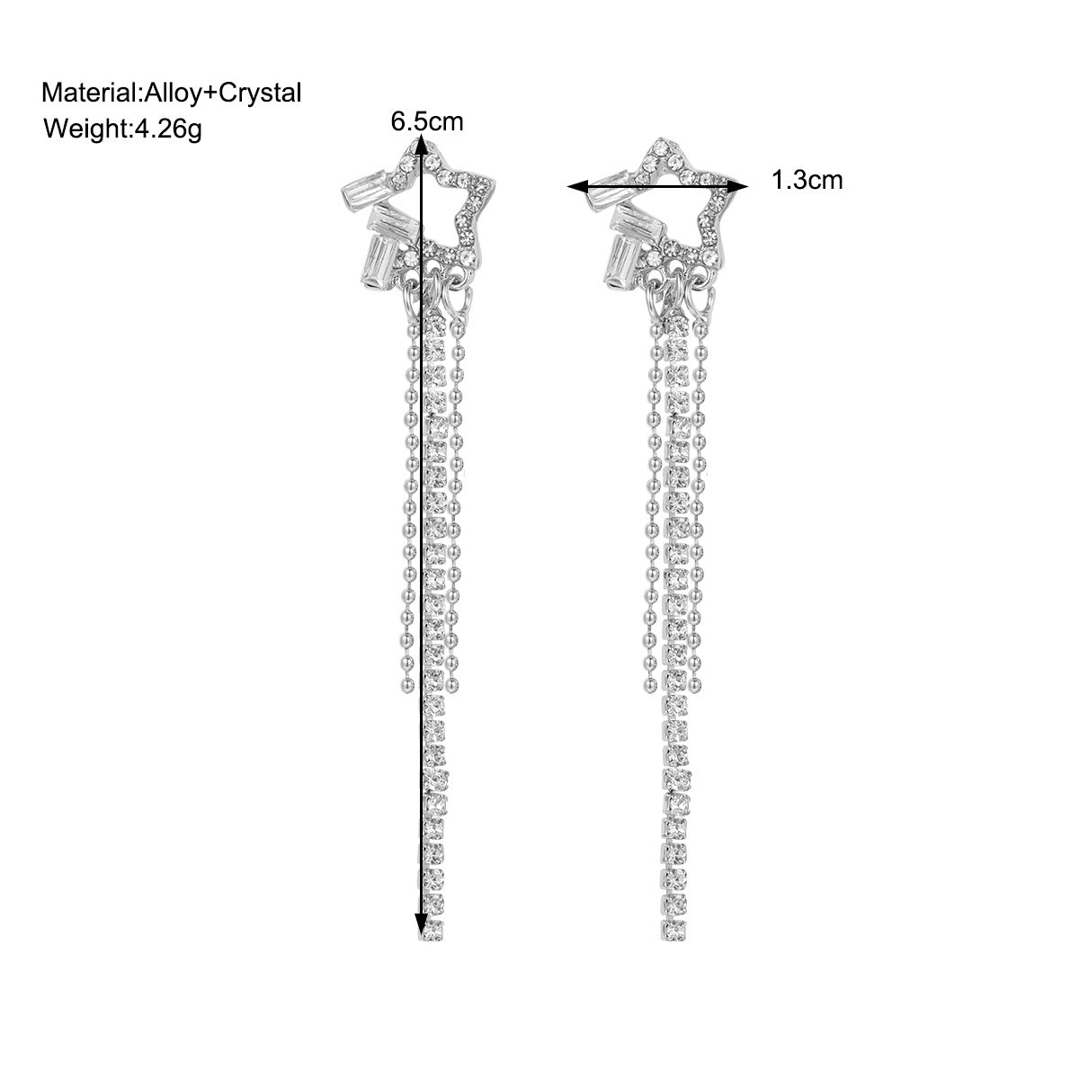 Star Rhinestone Dangle Earrings