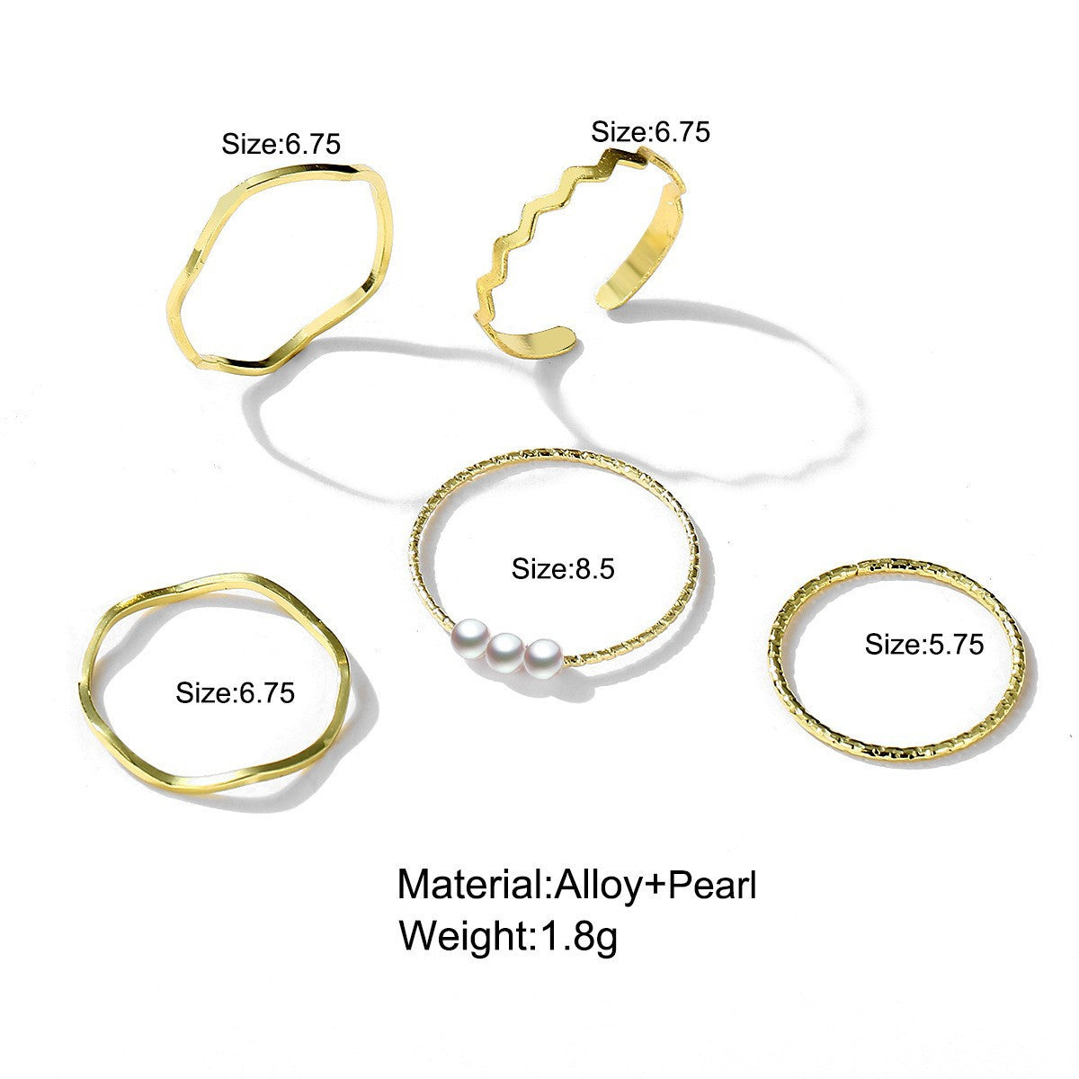 5-Piece Minimalist Ring Set