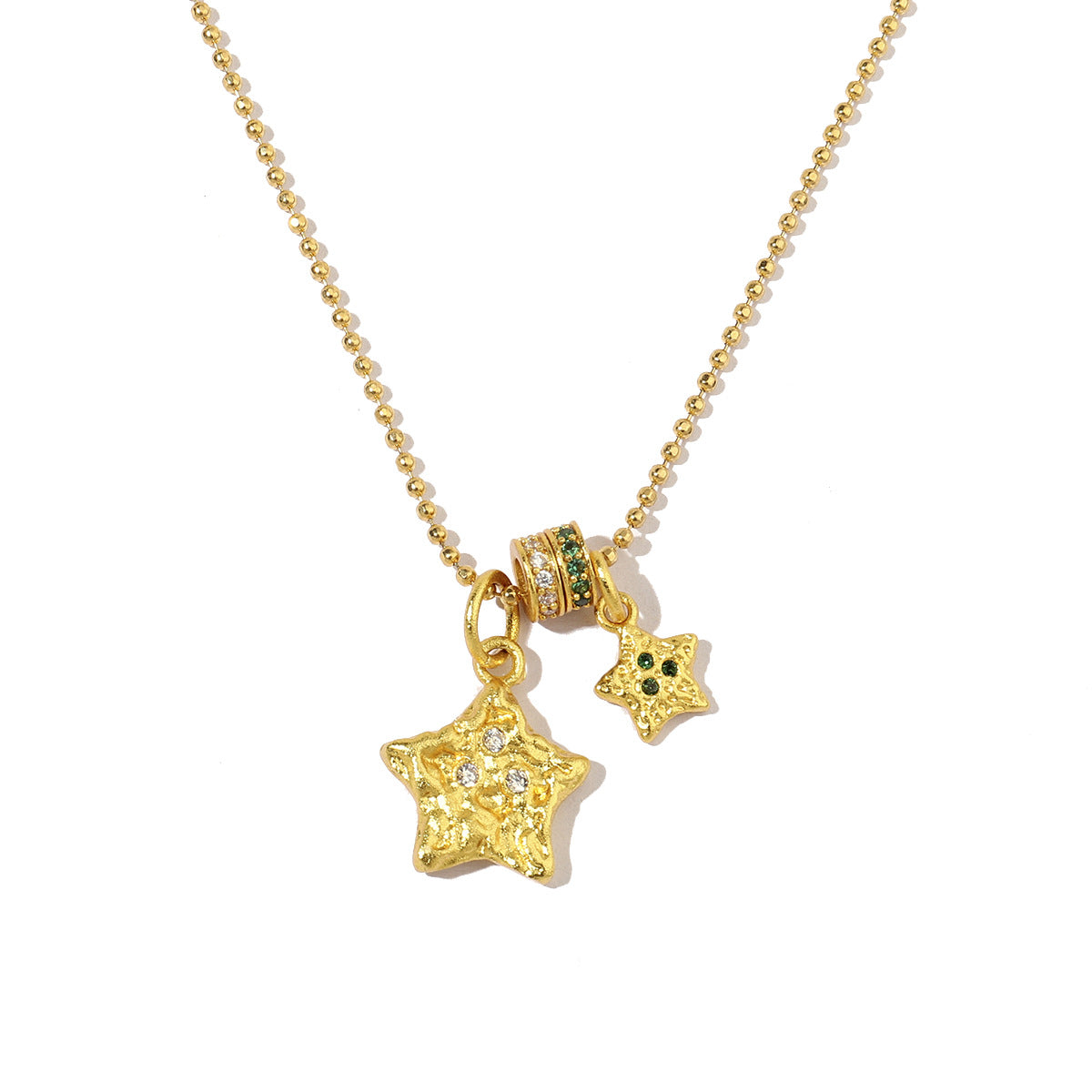 Plated 24K real gold star elephant sand gold necklace
