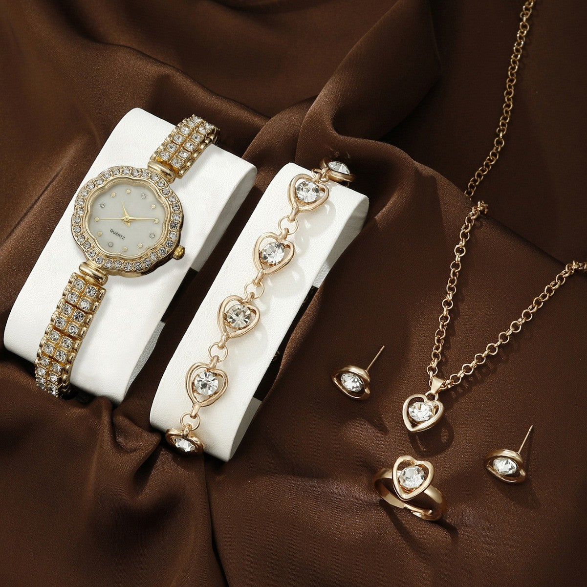 Alloy quartz watch jewelry set