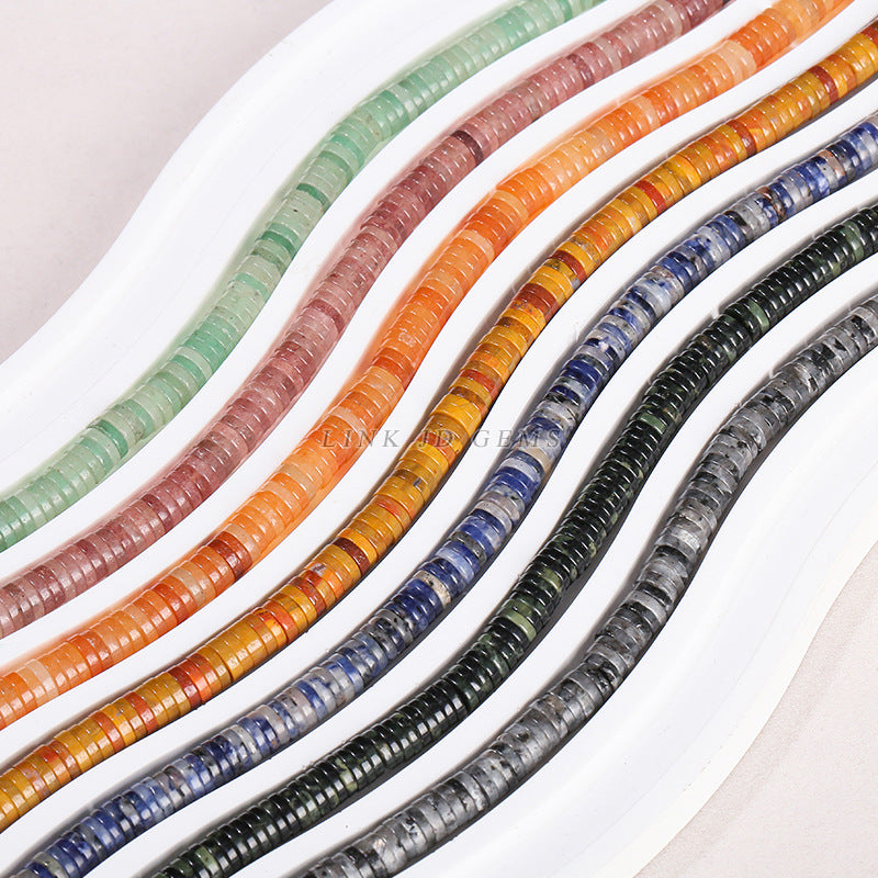 6 * 1 mm de cuentas sueltas espaciadoras en ángulo recto de piedra natural 