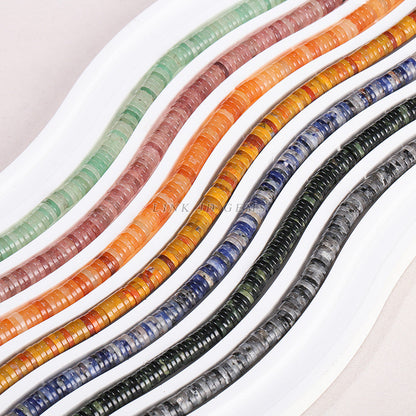 6 * 1 mm de cuentas sueltas espaciadoras en ángulo recto de piedra natural 