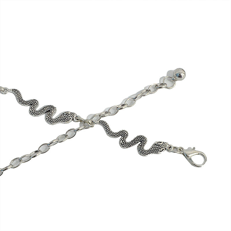 Snake buckle pattern metal chain waist chain