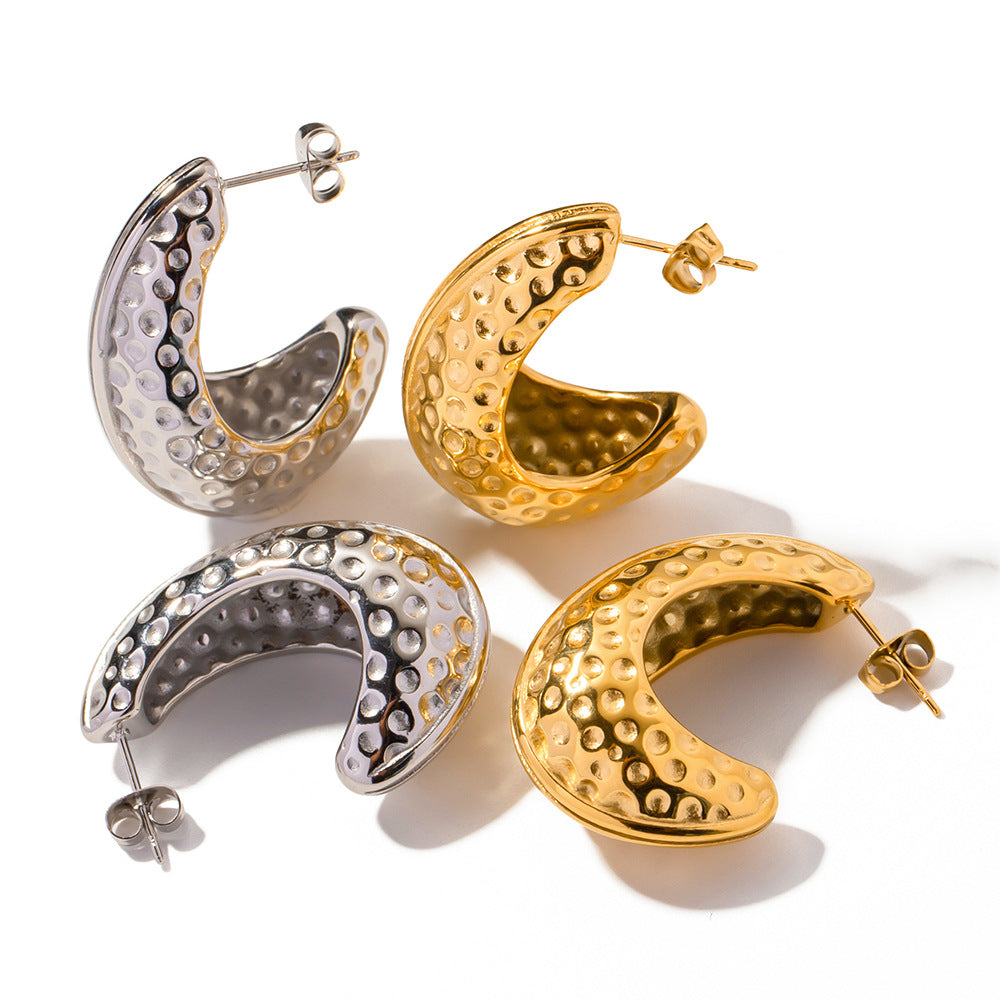 Temperament C-shaped hammer earrings