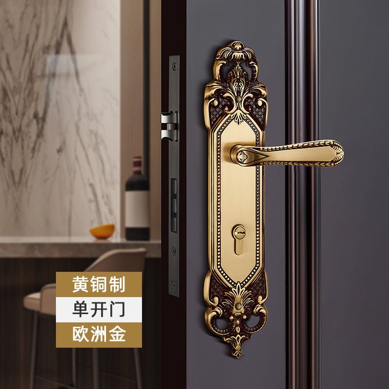 Brass door lock door lock handle