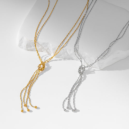 Titanium Steel Multi-layer Knot Necklace