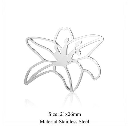 5 pcs/titanium steel large pendant flower diamond conch