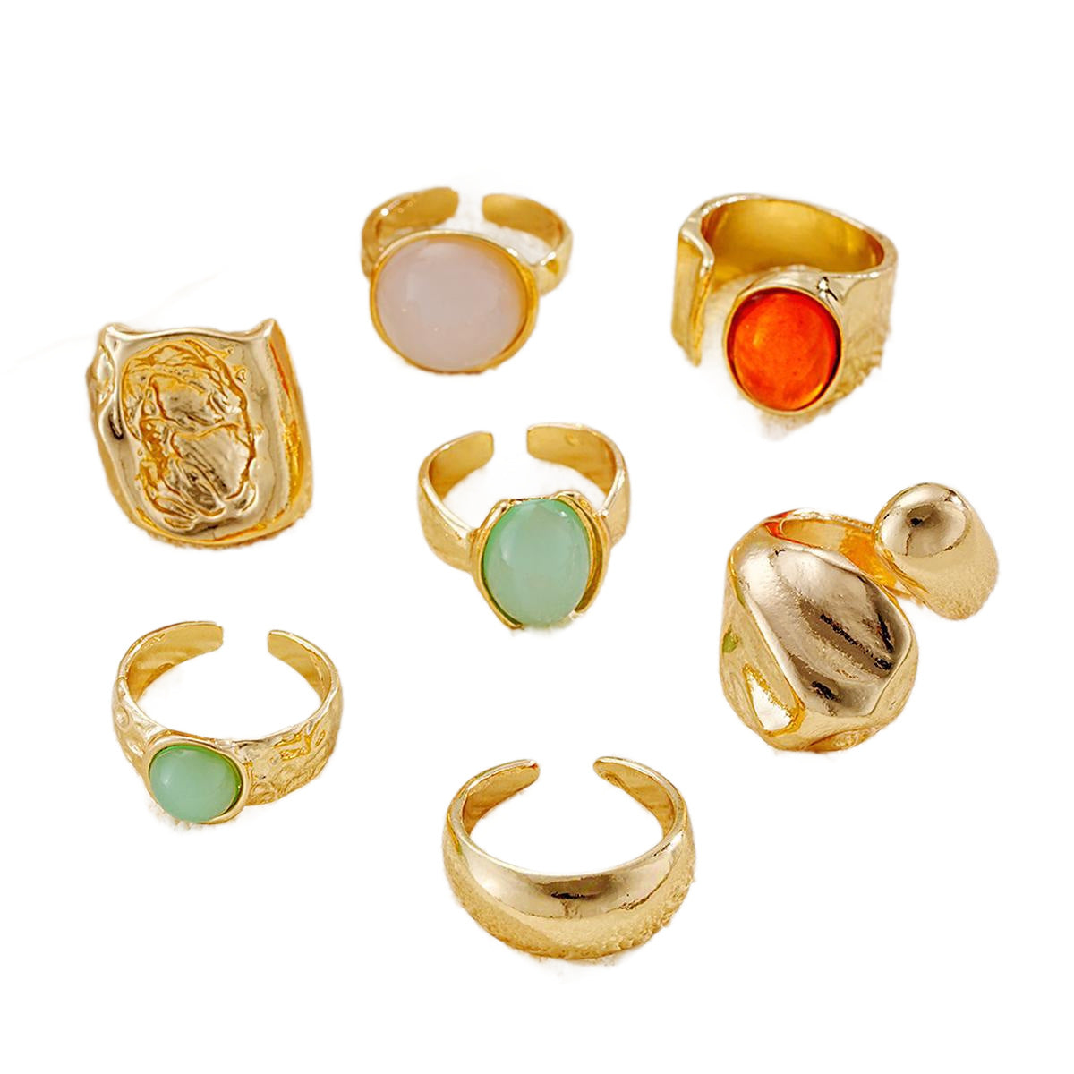 Retro Alloy Open Ring Set