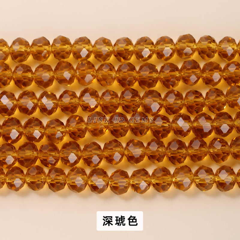 Colored crystal glass flat beads loose beads