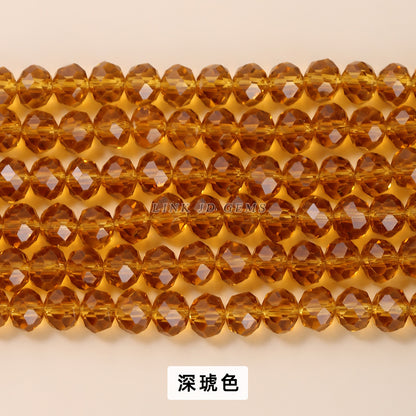 Colored crystal glass flat beads loose beads