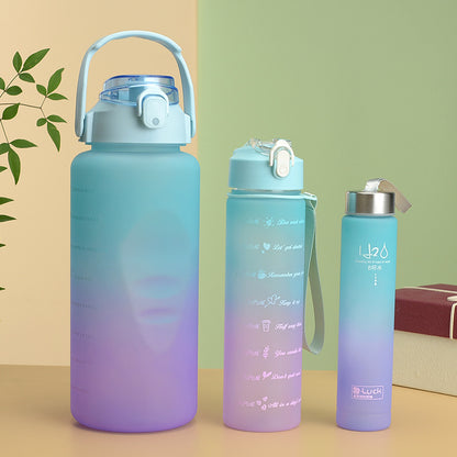 Gradient Color Plastic Water Cup Three-Piece Set