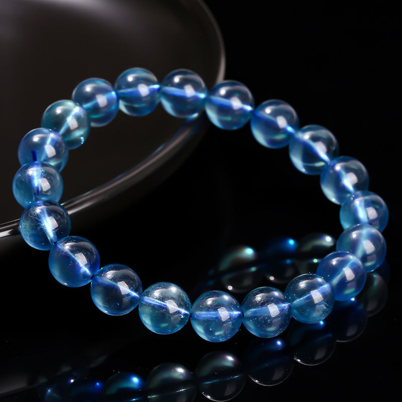 8A Natural Old Mine Devil Green Treasure Aquamarine Bracelet