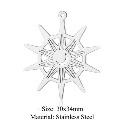 5 pcs/pack geometric shaped cosmic water drop titanium steel pendant