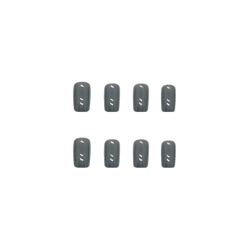 Cement Green Square Nails