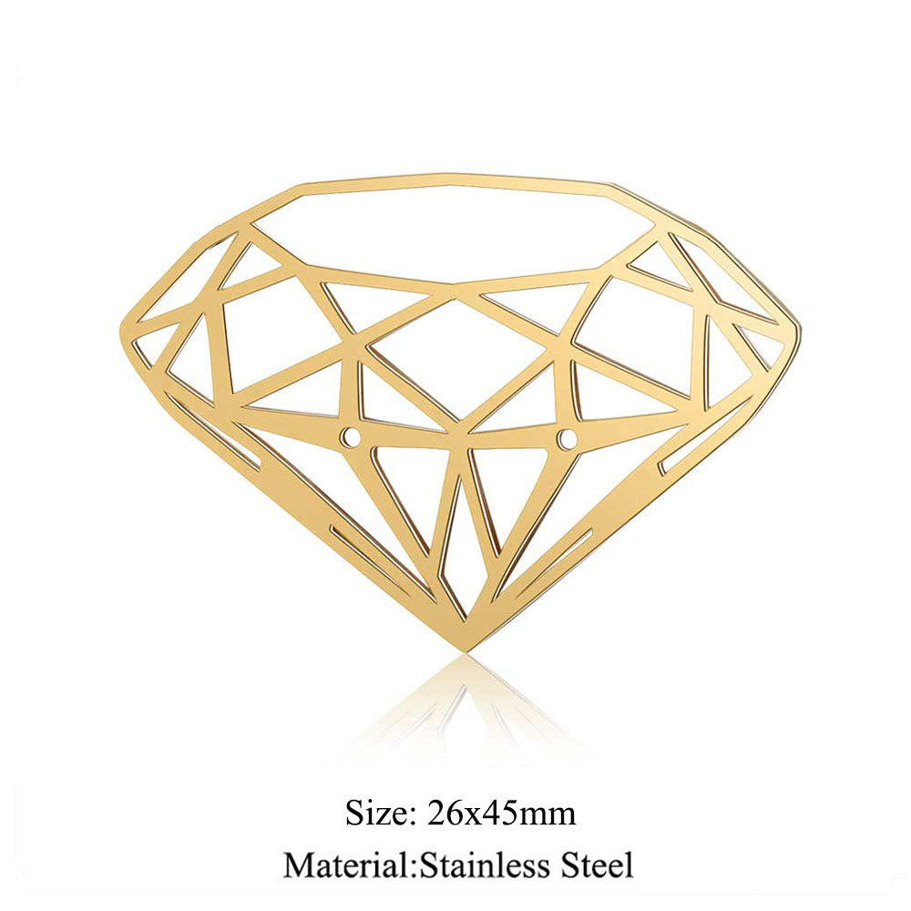 5 pcs/titanium steel large pendant flower diamond conch