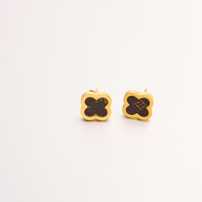 Color Clover Zircon Stud Earrings