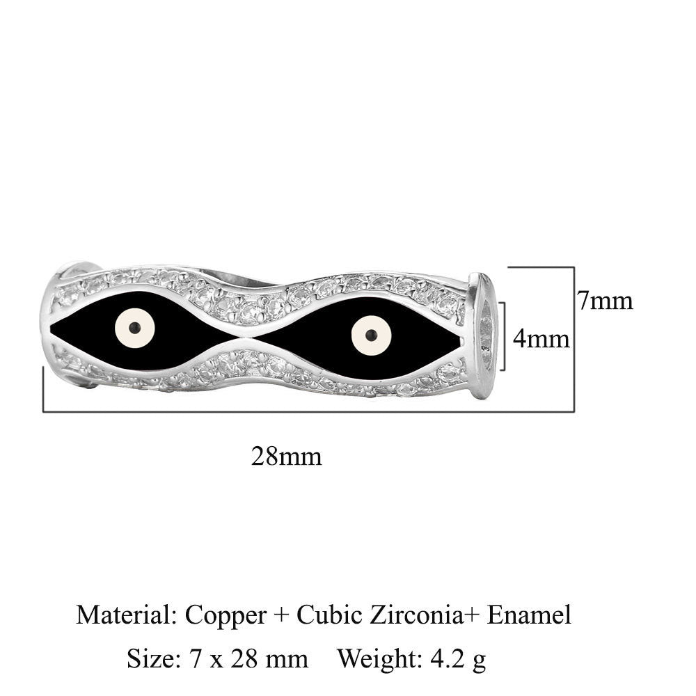 Devil's Eye Copper Zircon Jewelry Beads