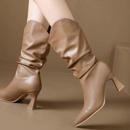 Tall pleated boots