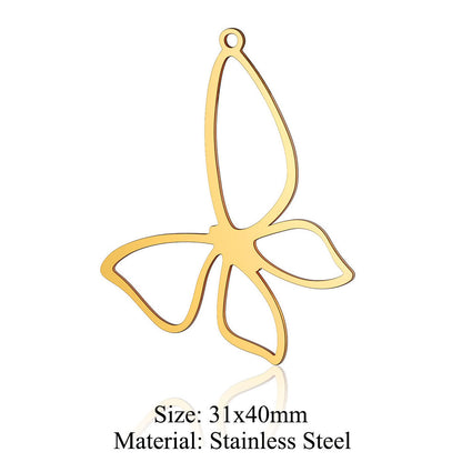 5 pcs/bag wings butterfly titanium steel pendant moth DIY