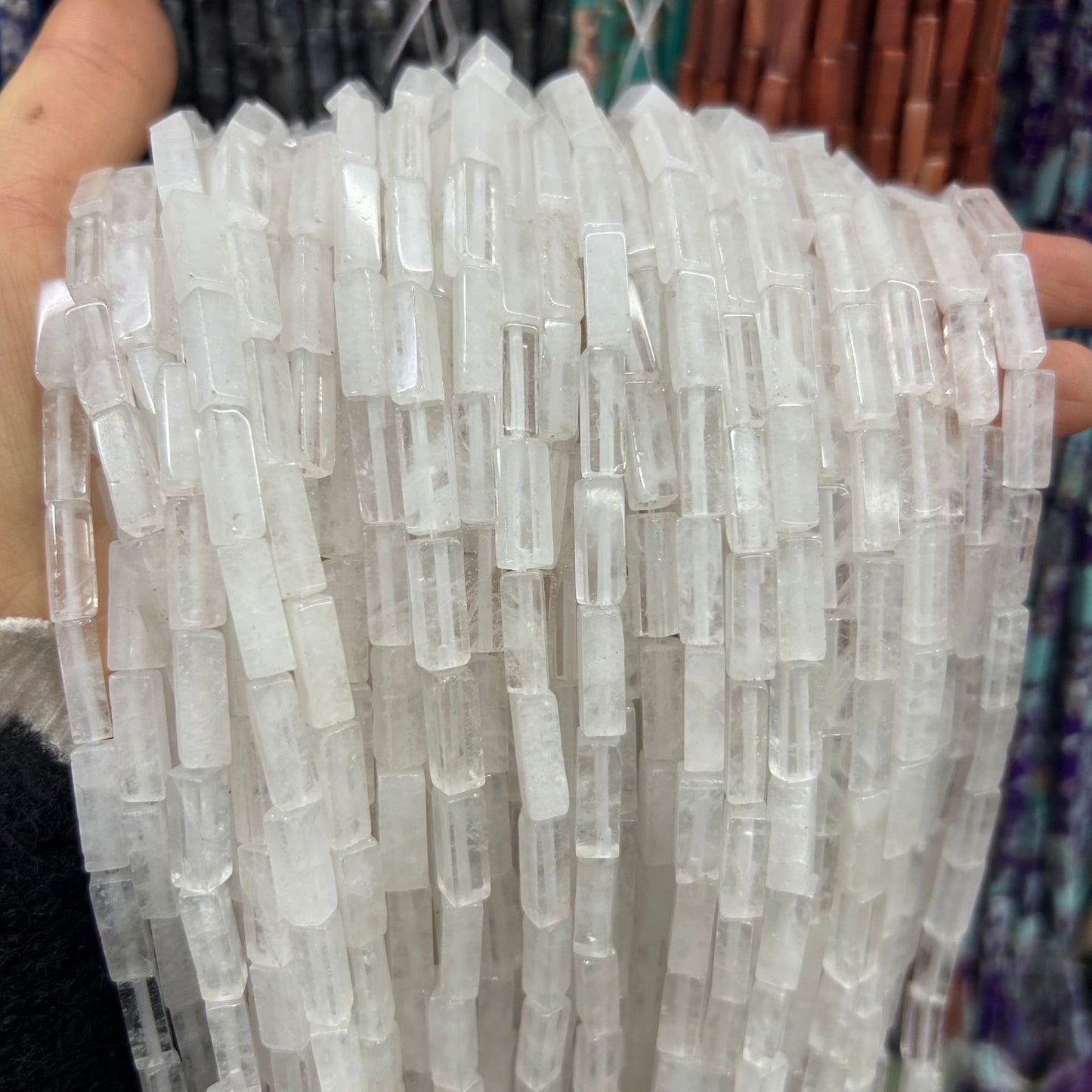 4*13mm long crystal agate cube special shaped beads