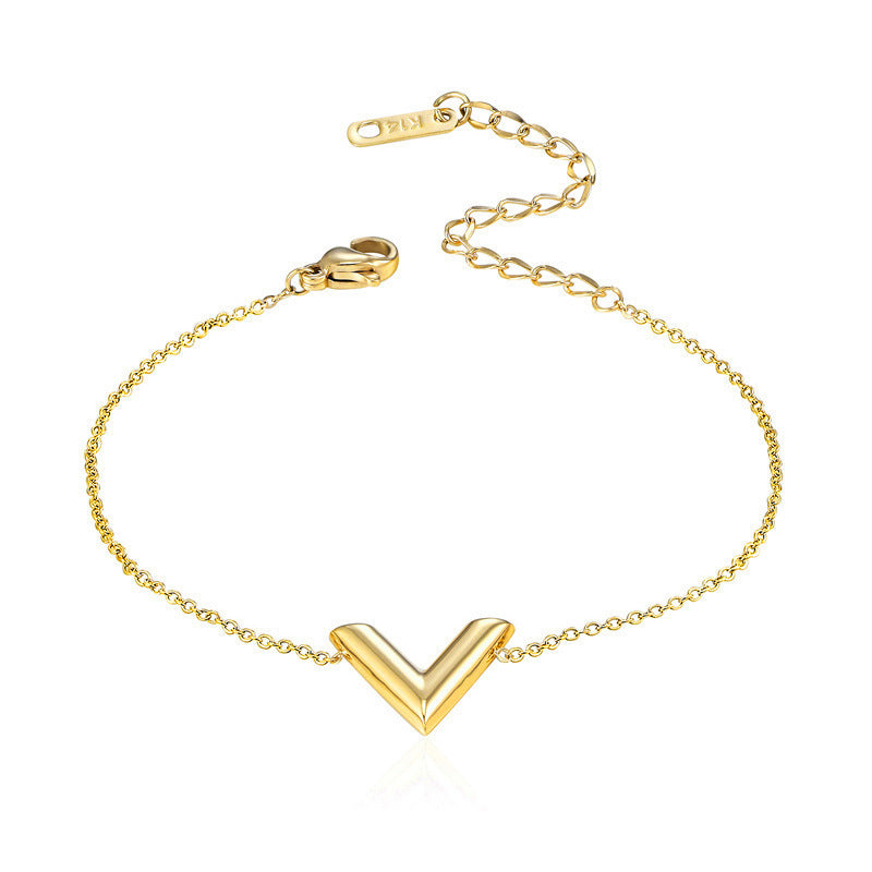 V letter necklace