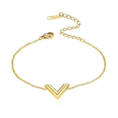 V letter necklace