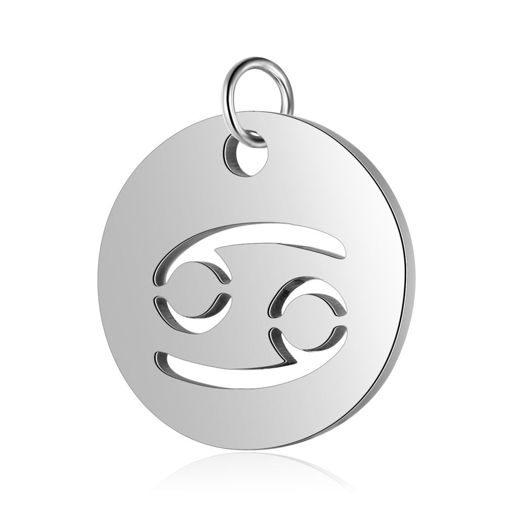 5 pcs/titanium steel twelve constellation jewelry pendant.