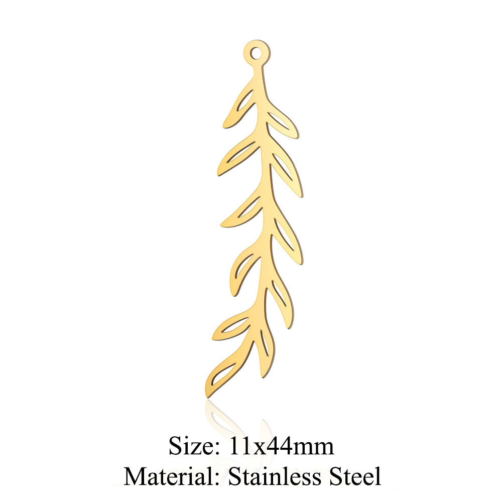 5pcs/pack of ginkgo biloba titanium steel pendant