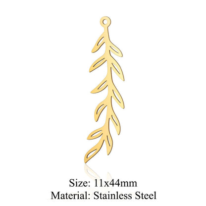 5pcs/pack of ginkgo biloba titanium steel pendant