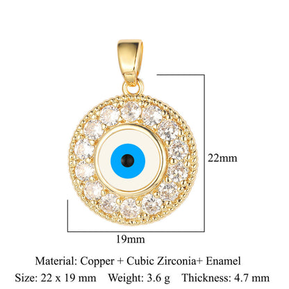 3 pcs/pack, rose copper zircon pendant DIY.
