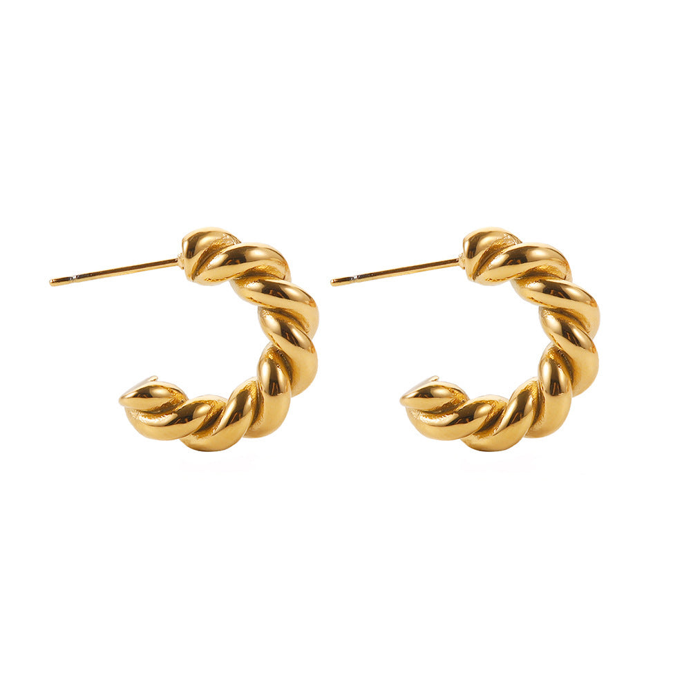 Twisted Spiral Spiral Hoop Earrings