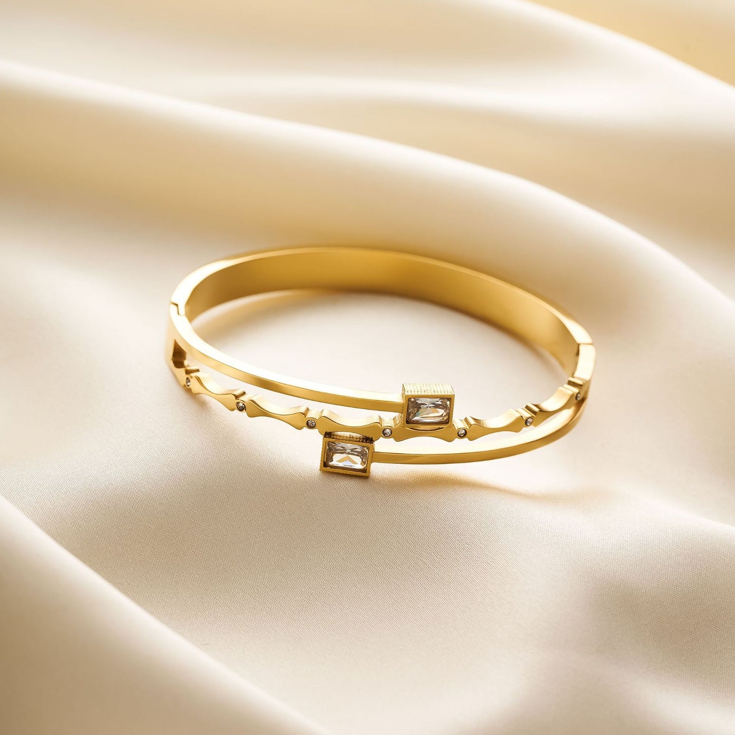 Two square diamond bracelets women's