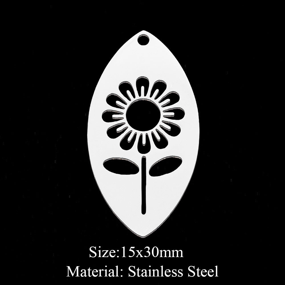 5 pcs/bag Fan-shaped flower geometric pendant