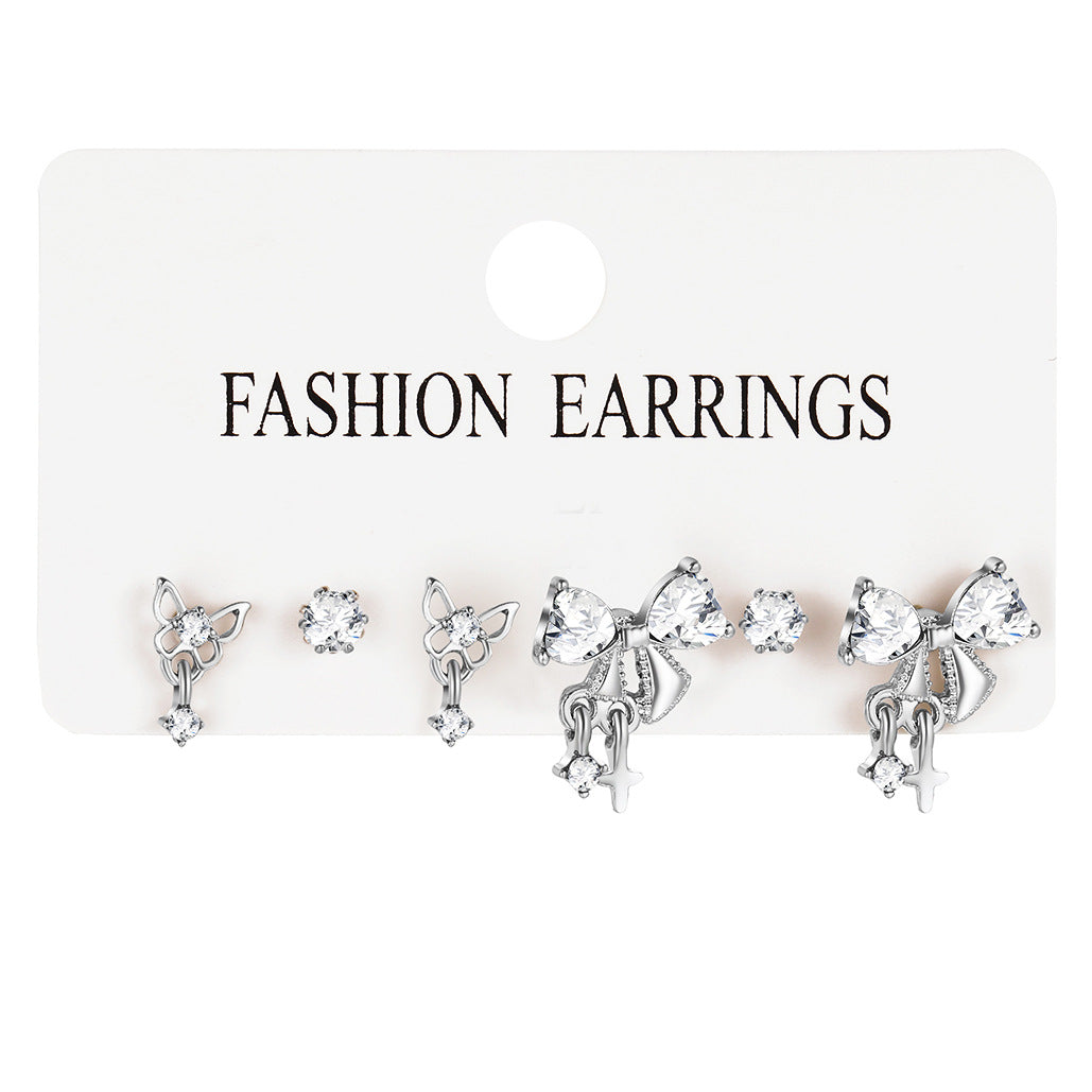 Dark Love Pentagram Zircon Stud Earrings