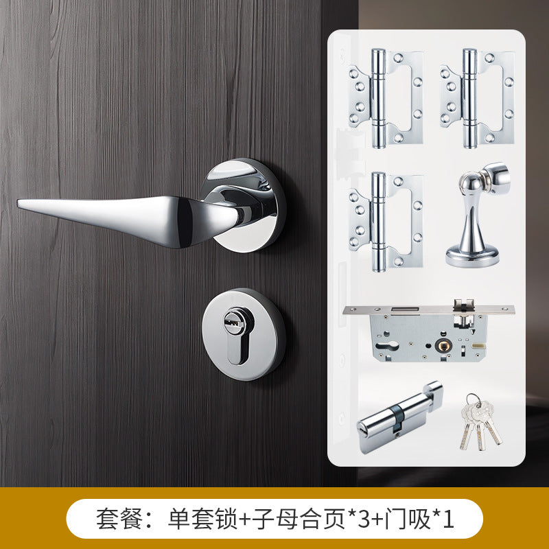 Brass door lock gold silver lock