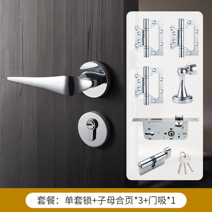 Brass door lock gold silver lock