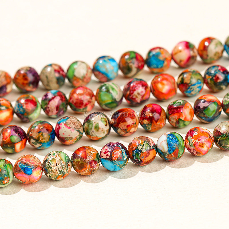 Optimized colorful emperor stone loose beads