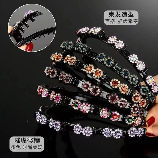 Herramienta para peinar el cabello con flequillo y pinza con diamantes de imitación para mujer 