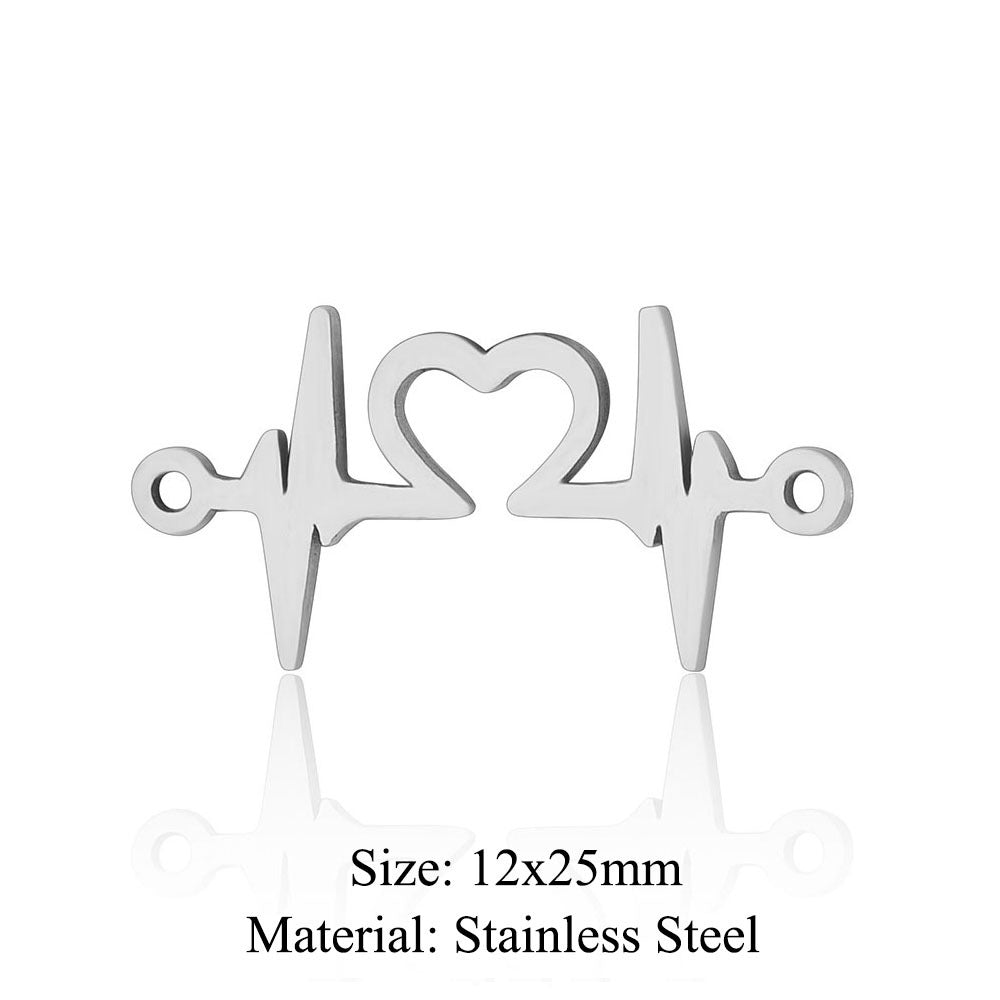 5 pcs/bag bead titanium steel love pendant