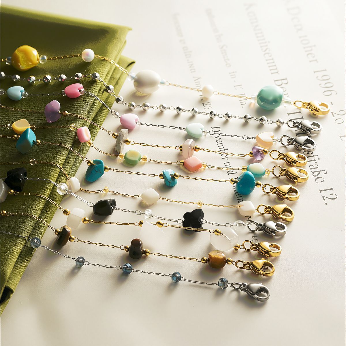 Natural Stone 18K Gold Bracelet