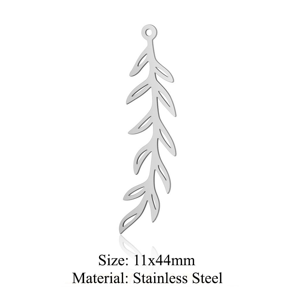 5pcs/pack of ginkgo biloba titanium steel pendant