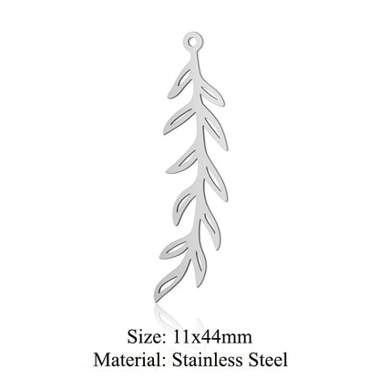 5pcs/pack of ginkgo biloba titanium steel pendant