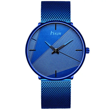 British style men's casual mesh belt watch