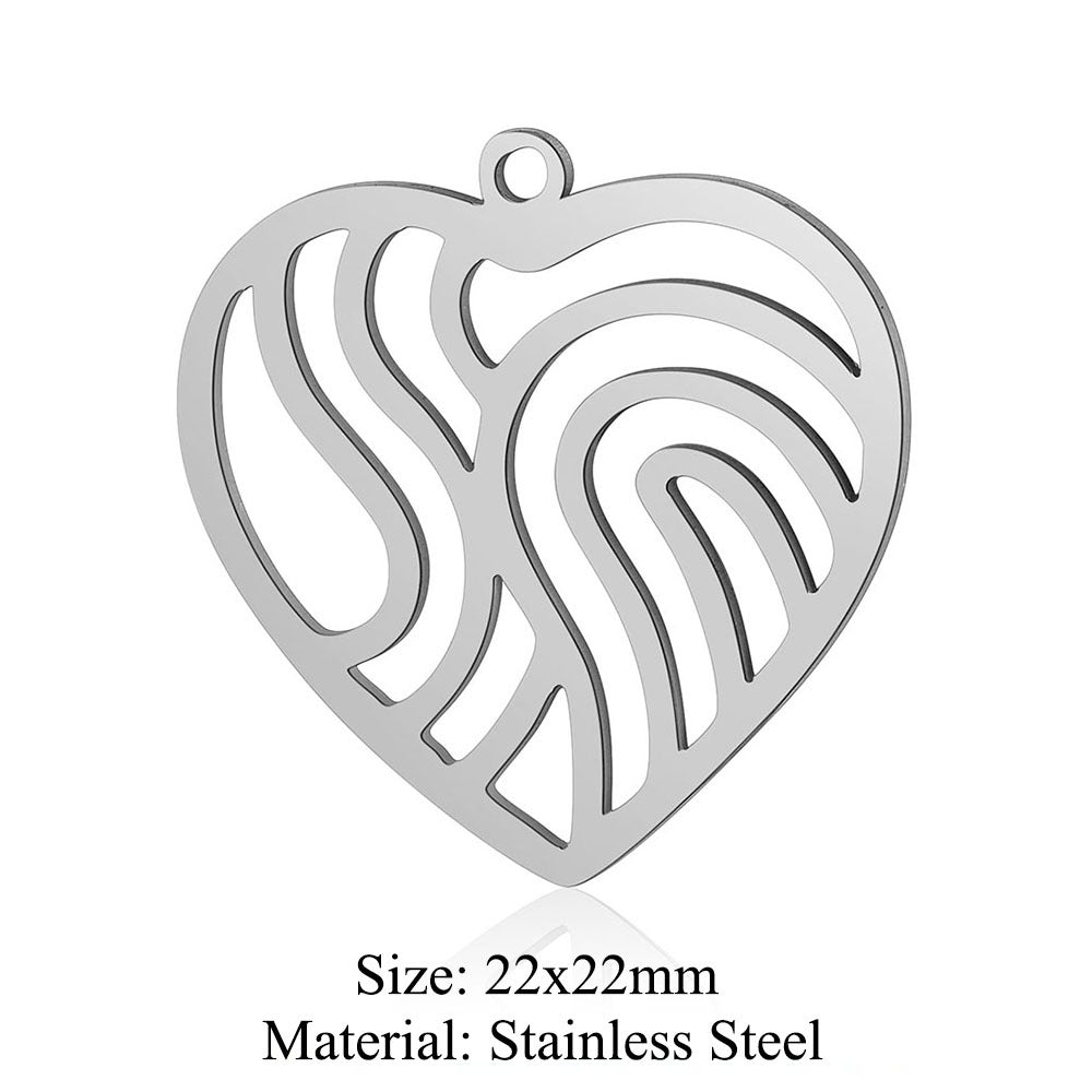 5 pcs/bag peach heart love titanium steel pendant accessories