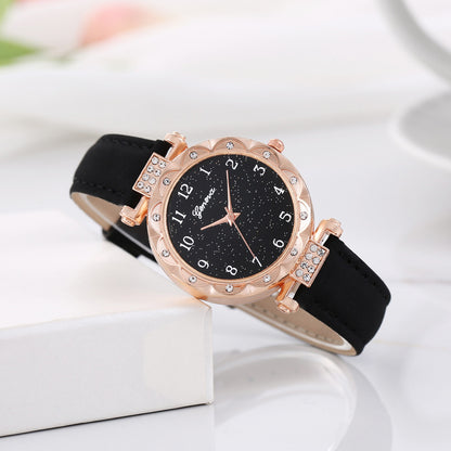 Starry Sky Digital Face Diamond Belt Quartz Watch