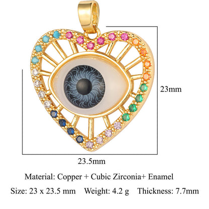 Copper zircon flower love bohemian pendant