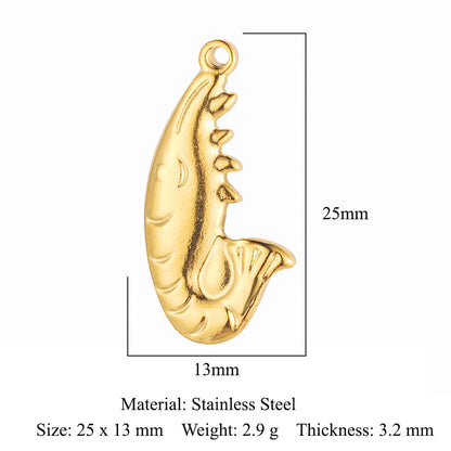 5 pcs/pack leaf wing bow stainless steel pendant