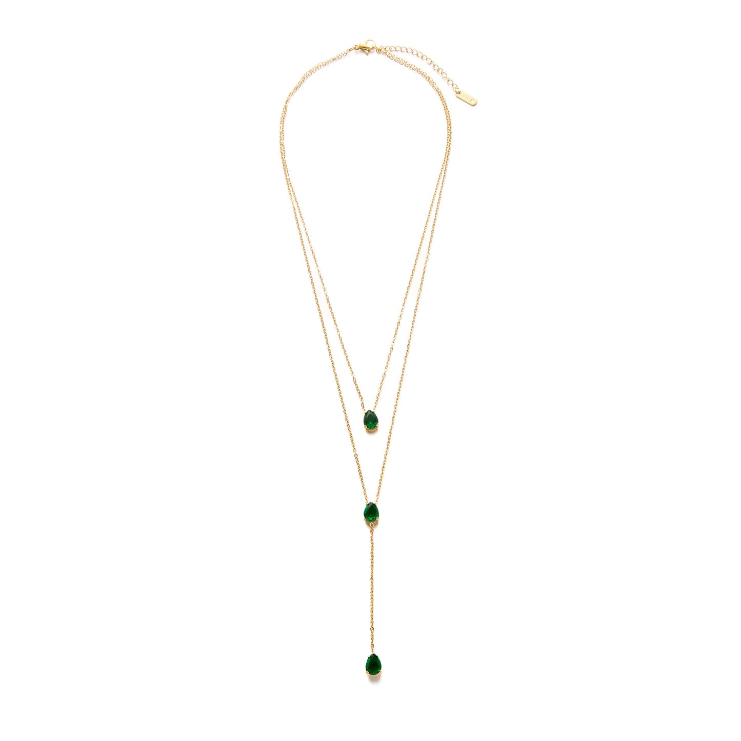 Titanium Steel Double Layer Zircon Necklace